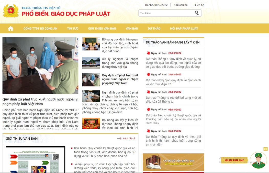 Bộ Công an ra mắt Trang Thông tin điện tử phổ biến, giáo dục pháp luật